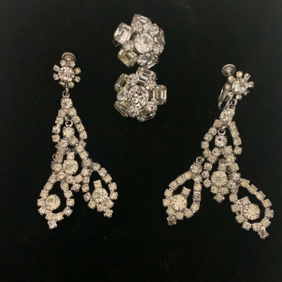 Source Unknown Jewelry - Vintage Rhinestone Earrings